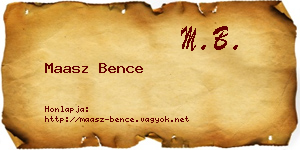 Maasz Bence névjegykártya